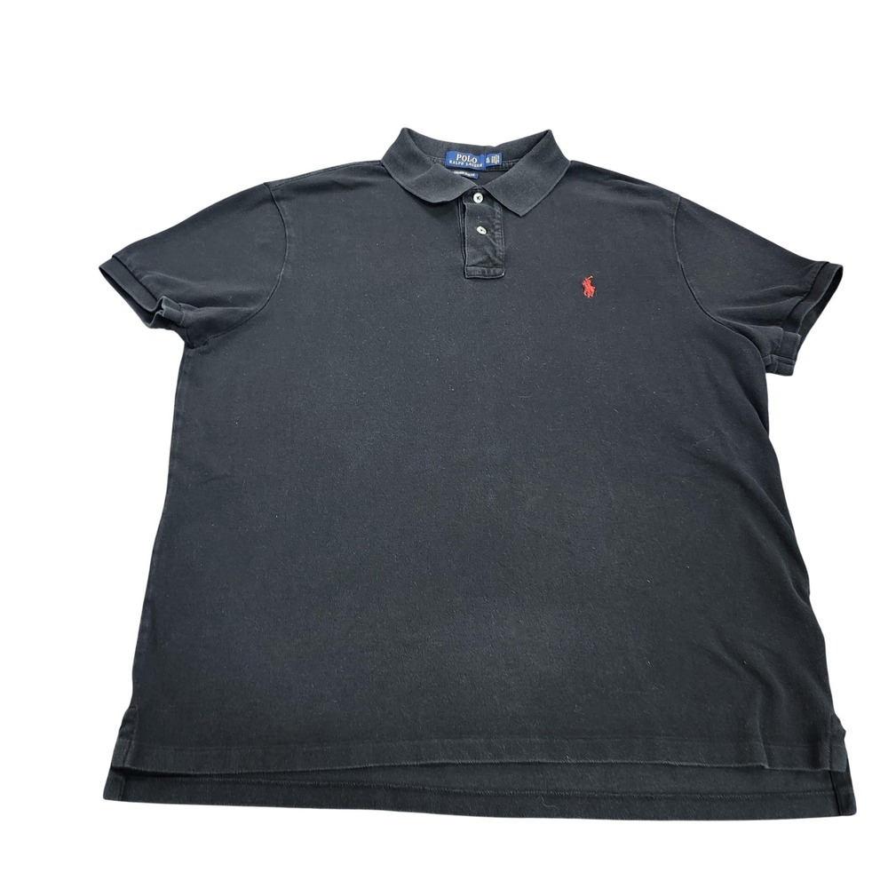 Polo Ralph Lauren Polo Shirt Mens XL Black Pony Logo Custom Slim Fit Casual